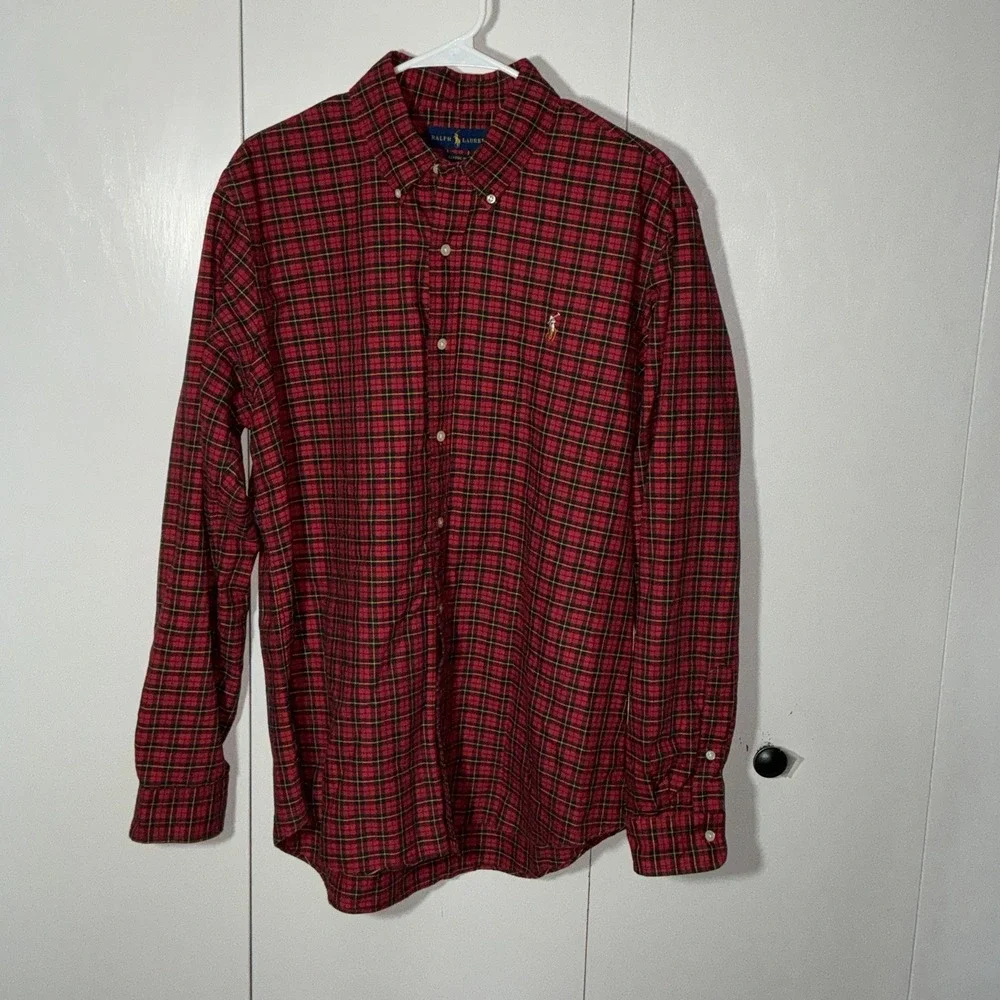 Polo Ralph Lauren Plaid Mens Large Shirt 24x29
